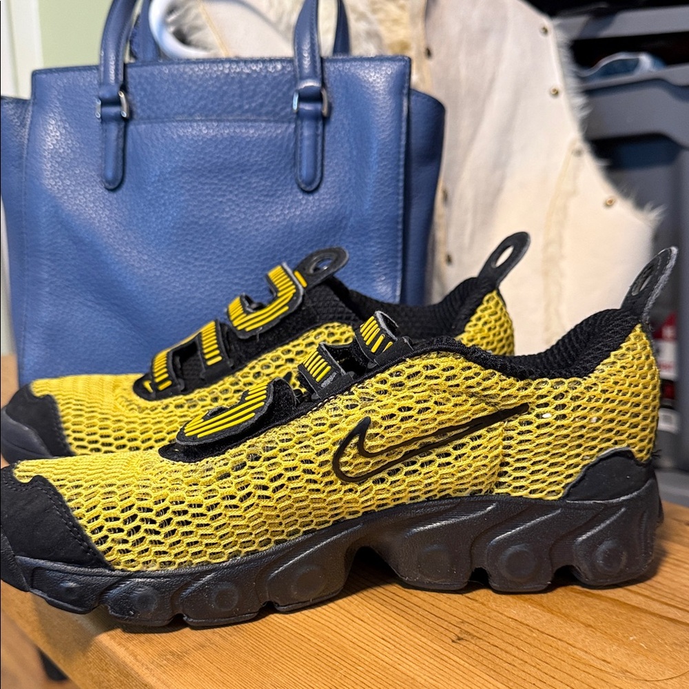 Nike Black and Yellow Mesh Sneakers